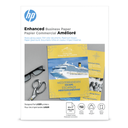 Hp Enhanced Business Paper For Laser Printers Glossy Letter Size 8 12 X 11 Heavy 40 Lb Pack Of 150 Sheets Q6611a Office Depot