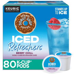 The Original Donut Shop Iced Refreshers Keurig Single Serve K-Cup Pods, Berry Chill, 20 Pods Per Pack, Case Of 4 Packs