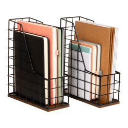 Mind Reader Vertical File Organizer, 12”H x 9-3/4”W x 4”D, Black, Total Qty 1