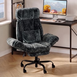 Bestier Ergonomic Fabric Big and Tall High Back Massage Reclining Executive Office Chair with Adjustable Armrests,Charcoal Gray