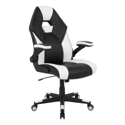 RS Gaming&trade; RGX Faux Leather High-Back Gaming Office Chair, Black/White, BIFMA Compliant