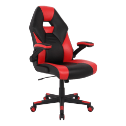 RS Gaming&trade; RGX Faux Leather High-Back Gaming Office Chair, Black/Red, BIFMA Compliant