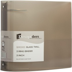 JAM PAPER 3 Ring Plastic Binder, 3 inch, Smoke Gray, Sold Individually