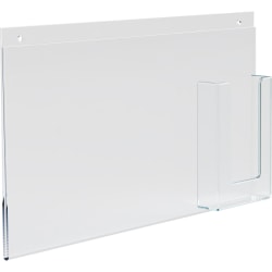 Azar Displays Wall Mount Brochure Holders With Trifold Pockets 8 12 H x 16 W x 1 14 D Clear Pack ...