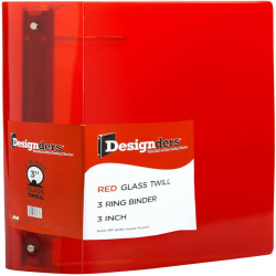 JAM PAPER 3 Ring Plastic Binder, 3 inch, Red, Sold Individually
