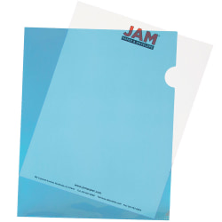 Jam Paper Plastic Sleeves 9 X 11 12 1 Capacity Blue Pack Of 12 Office Depot