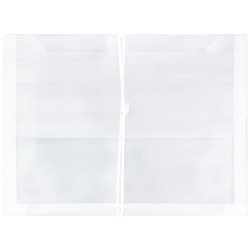 JAM Paper® Plastic Booklet Expansion Envelopes, Letter-Size, 9 3/4" x 13", Snap Closure, Clear