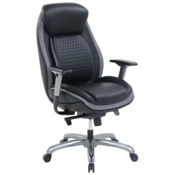 Shaquille O'Neal&trade; Zethus Ergonomic Bonded Leather High-Back Executive Office Chair, Black