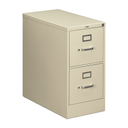 Hon 210 28 12 D Vertical 2 Drawer Letter Size File Cabinet Metal Putty Office Depot
