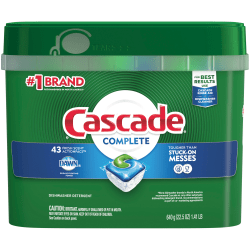 Cascade® Complete ActionPacs&trade; Dishwasher Detergent Pods, Fresh Scent, Box Of 43