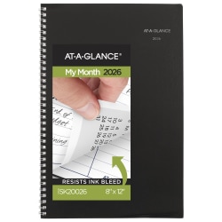 AT-A-GLANCE® DayMinder® 2026 Monthly Planner, Black, Large, 8" x 12"