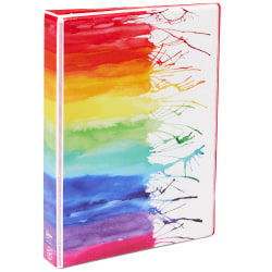Avery® + Amy Tangerine Designer Collection 3-Ring Mini Binder, 1" Round Rings, Watercolor Rainbow