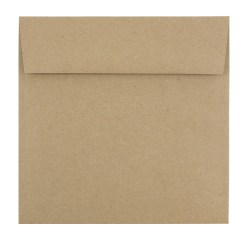 JAM Paper® Square Envelopes, 6-1/2&quot; x 6-1/2&quot;, Peel &amp; Seal, Brown, Pack Of 50 Envelopes
