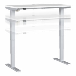 Move 40 Series by Bush Business Furniture Height-Adjustable Standing Desk, 48&quot; x 24&quot;, White/Cool Gray Metallic, Standard Delivery