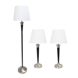 Elsa Black and Brushed Nickel Metal Table Lamps Set of 2