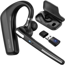 Delton 90X Bluetooth Wireless Computer Headset with Auto Pair Dongle, Black (DBTHEAD90XBTDL)