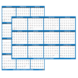 Swiftglimpse 2 Sided Calendar Navy - Office Depot