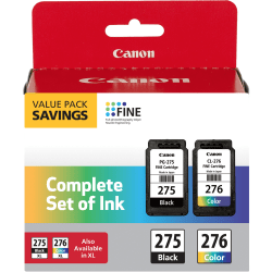 Canon® PG-275/CL-276 Black/Tri-Color Ink Cartridges