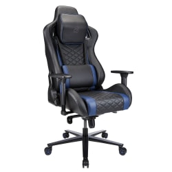 RS Gaming&trade; Davanti Vegan Leather High-Back Gaming Office Chair, Black/Blue, BIFMA Compliant