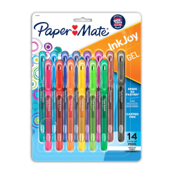 Paper Mate® Inkjoy Gel 600ST Stick Pens, Medium Point, 0.7 mm, Assorted Ink Colors, Pack Of 14