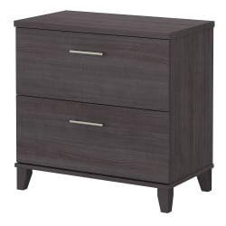 Bush Business Furniture Somerset 29-9/16&quot;W x 16-11/16&quot;D Lateral 2-Drawer File Cabinet, Storm Gray, Standard Delivery