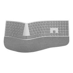 Microsoft Surface Ergonomic Keyboard Wireless Connectivity Bluetooth Qwerty Layout Notebook Smartphone Windows Mac Android Ios Gray Office Depot