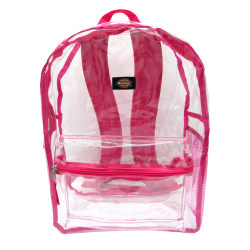 pink see through backpack