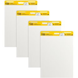 Post-it® Super Sticky Easel Pads, 25&quot; x 30&quot;, 4 Pads, 30 Sheets/Pad, Back to School Supplies for Classrooms, White