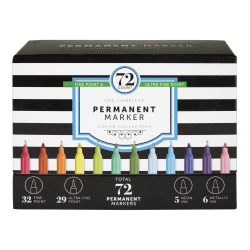 Office Depot Brand Permanent Markers Ultra Fine And Fine Point 100percent Recycled Assorted Ink Colors Pack Of 72 Office Depot