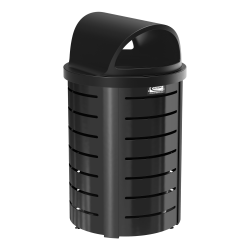 Suncast Commercial Outdoor Decorative Round Metal Trash Can With