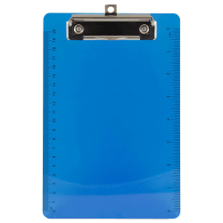 JAM Paper® Plastic Mini Clipboard, 6" x 9", Blue