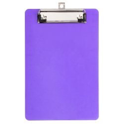 JAM Paper® Plastic Mini Clipboard, 6" x 9", Purple