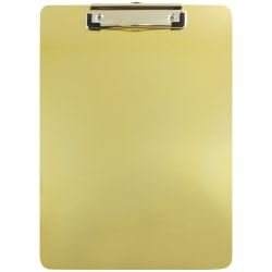 JAM Paper® Aluminum Clipboard, 9" x 12-1/2", Gold