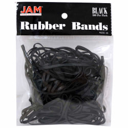 JAM Paper® Rubber Bands, Size 33, Black, Bag Of 100 Rubber Bands