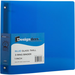 JAM PAPER 3 Ring Plastic Binder, 1 inch, Blue