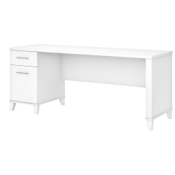 Bush Furniture Somerset Office 72&quot;W Computer Desk With Drawers, White, Standard Delivery