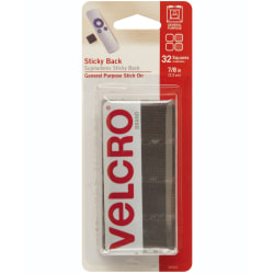 VELCRO Brand STICKY BACK Fasteners Squares 78 x 78 Black Pack Of 32 ...