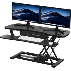 VersaDesk PowerPro Height-Adjustable Electric Standing Desk Converter, 36"W x 24"D, Black
