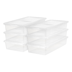 IRIS Storage Boxes 41 Quart Clear 6PK - Office Depot