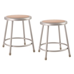 National Public Seating Hardboard Science Stools, 18&quot;H, Brown/Gray, Pack Of 2 Stools