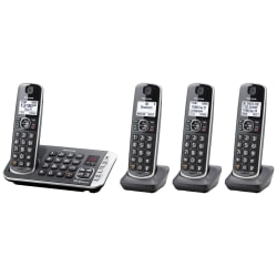 Panasonic® Link2Cell Bluetooth® DECT 6.0 Expandable Cordless Phone System With Digital Answering System, KX-TGE674B