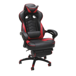 Photo 1 of Respawn 110 Racing-Style Bonded Leather Gaming Chair, Red/Black Damage, missing hydraulic and tilt control mechanism