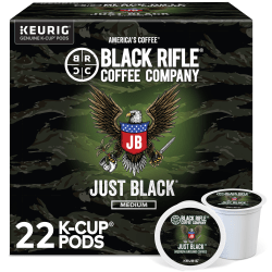 Keurig Black Rifle Coffee Company K-Cup Pods, Just Black, Medium Roast, Pack Of 22 Pods