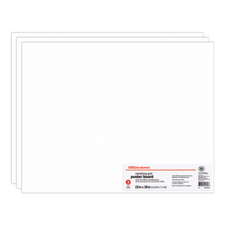 Office Depot Brand Grid Board Poster Boards 22 x 28 White Pack Of 3 ...