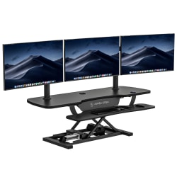 VersaDesk PowerPro Sit-To-Stand Height-Adjustable Electric Desk Converter, 48”W, Black