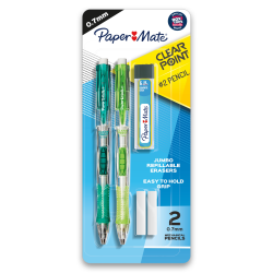 Paper Mate® Clearpoint® Mechanical Pencil, 0.7mm, #2 Lead, Assorted Barrel Colors, Pack Of 2