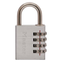 Photo 1 of Master Lock Metal WORD Combination Padlock, 2" x 1 9/16", Silver