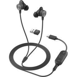 Logitech Zone Wired Earbuds - Stereo - Mini-phone (3.5mm), USB Type C, USB Type A - Wired - 16 Ohm - 20 Hz to 16 kHz - 981001012