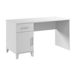 Bush Furniture Somerset 54&quot;W Office Desk With Drawers, White, Standard Delivery