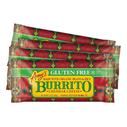 Amys Gluten Free Beansrice Burritos 4pk Office Depot